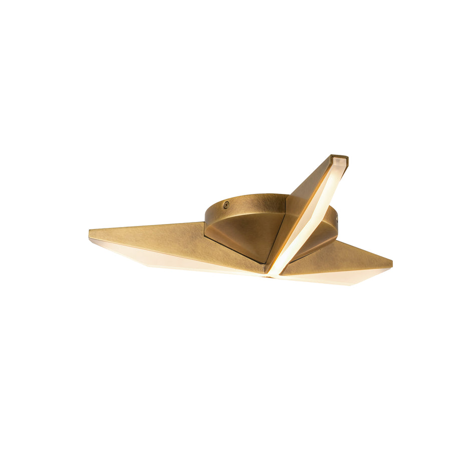 Tachi 15-in Vintage Brass LED Flush Mount by KUZCO