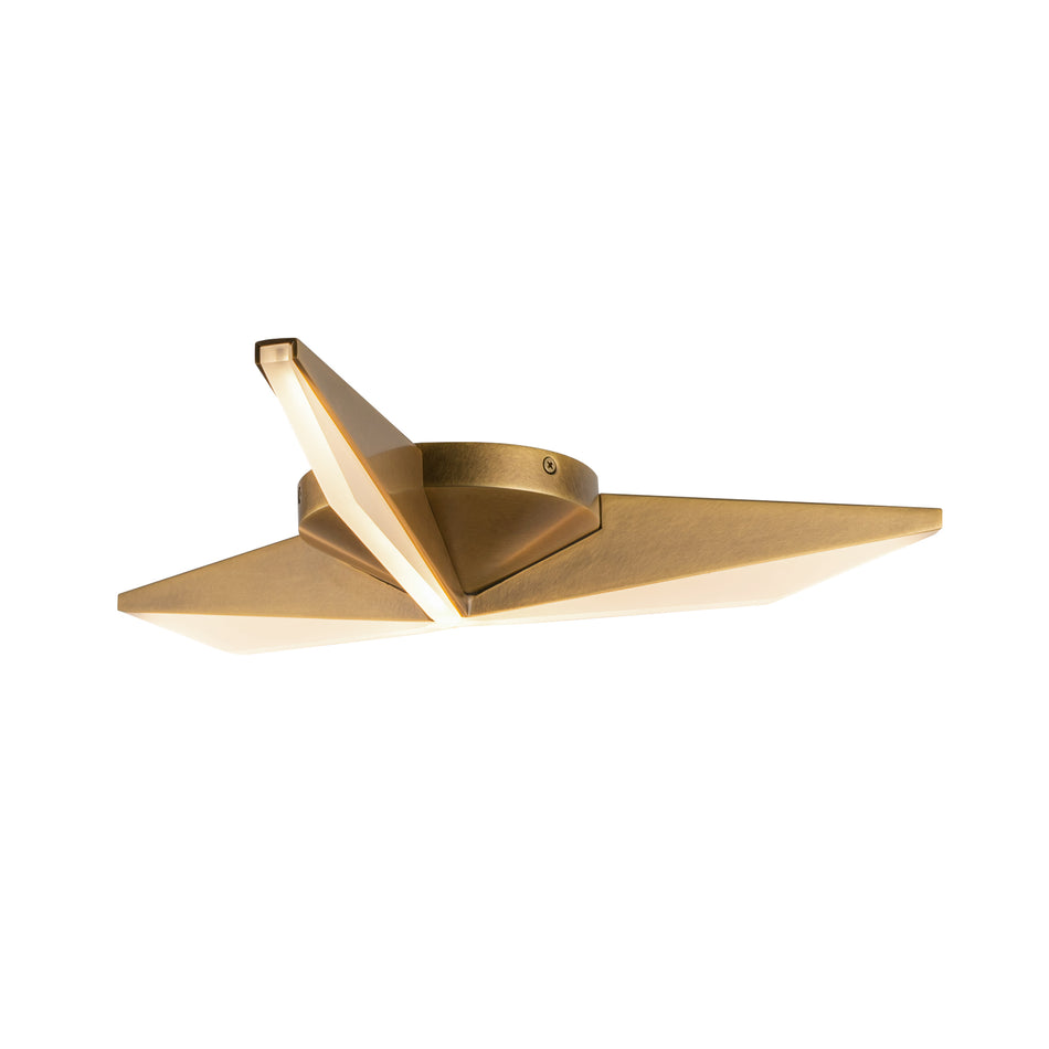 Tachi 18-in Vintage Brass LED Flush Mount by KUZCO