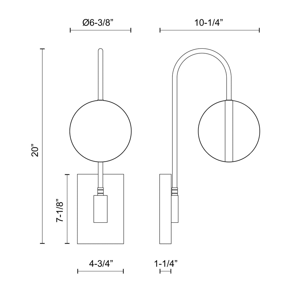Tagliato 6-in Matte Black/Brushed Gold LED Wall/Vanity by ALORA