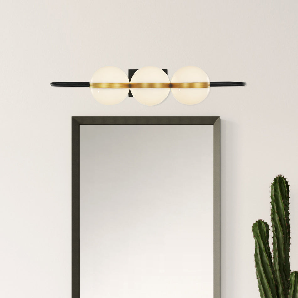 Tagliato 32-in Matte Black/Brushed Gold LED Wall/Vanity by ALORA