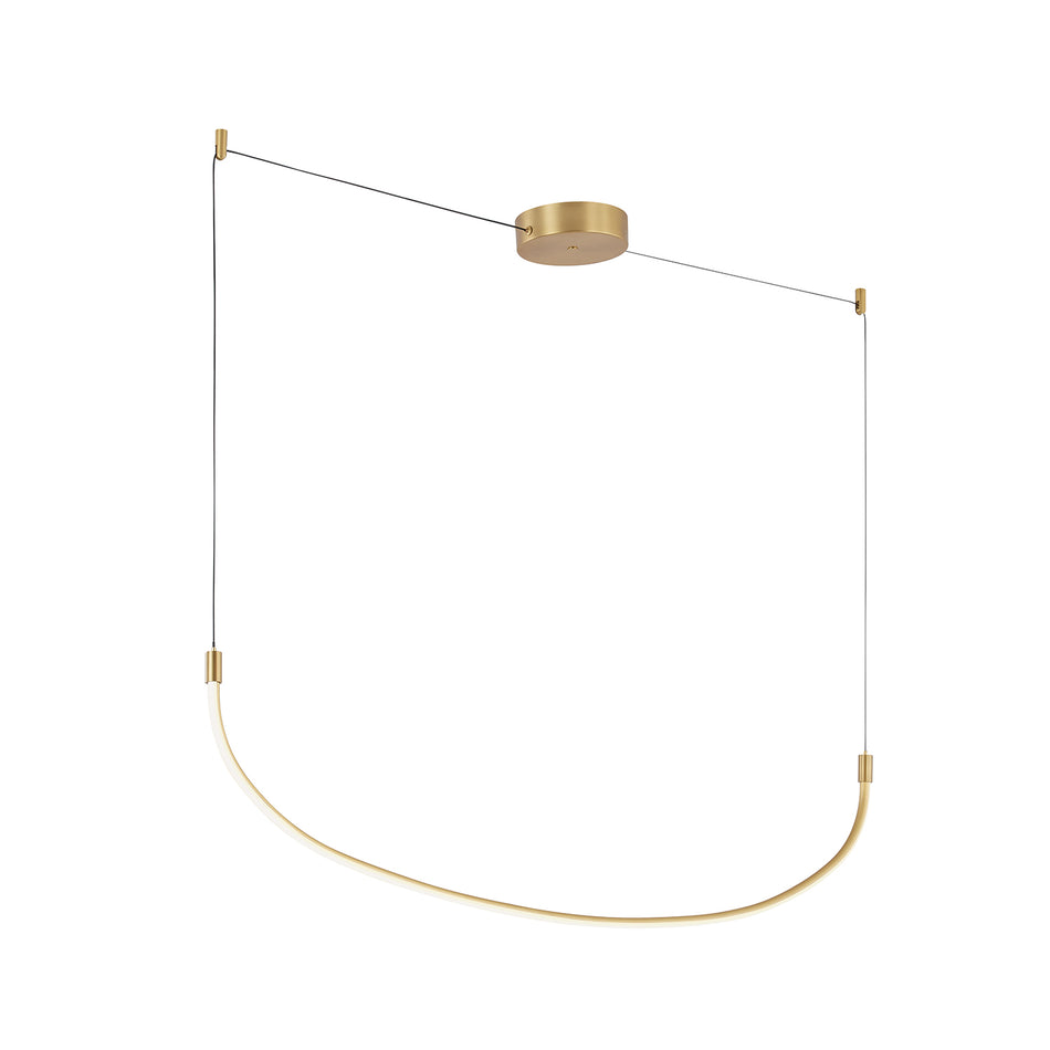Talis 36-in Brushed Gold LED Linear Pendant by KUZCO