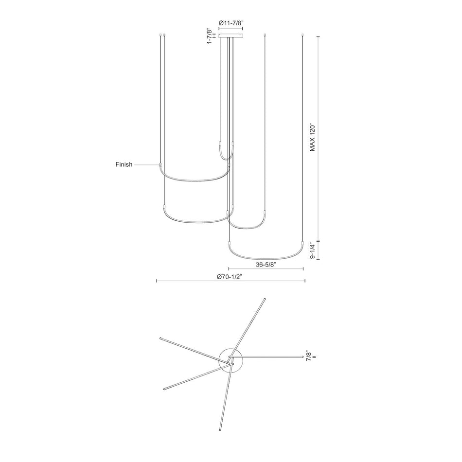 Talis 70-in Brushed Nickel LED Multi Pendant by KUZCO