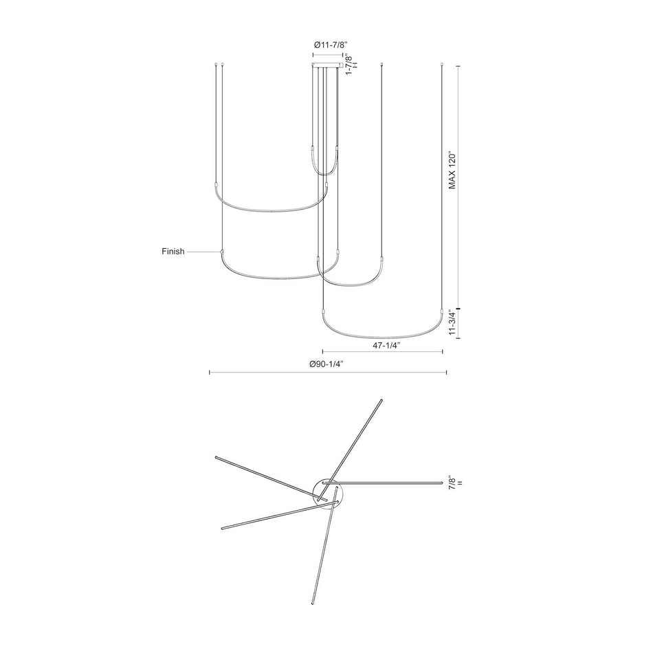 Talis 90-in Brushed Nickel LED Multi Pendant by KUZCO