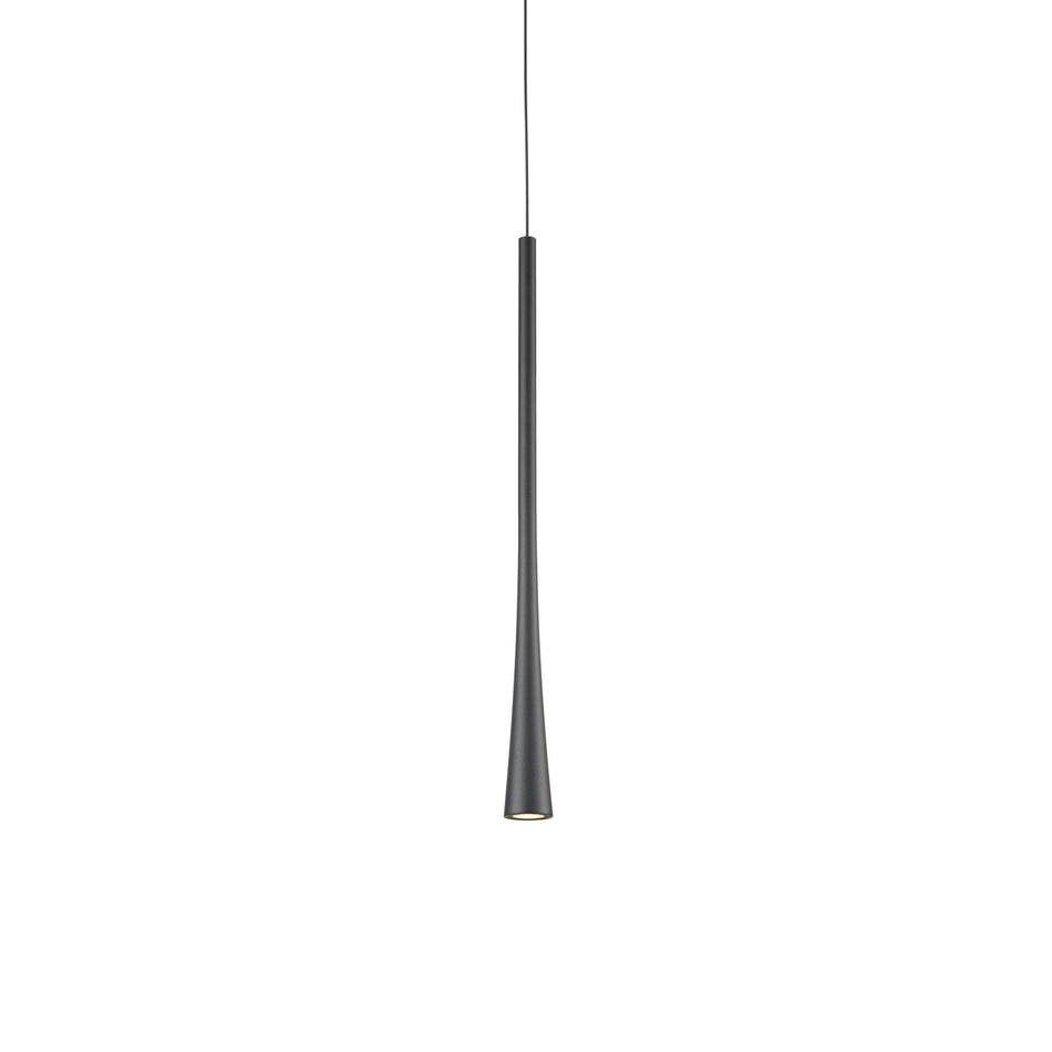 Taper 16-in Black LED Pendant by KUZCO