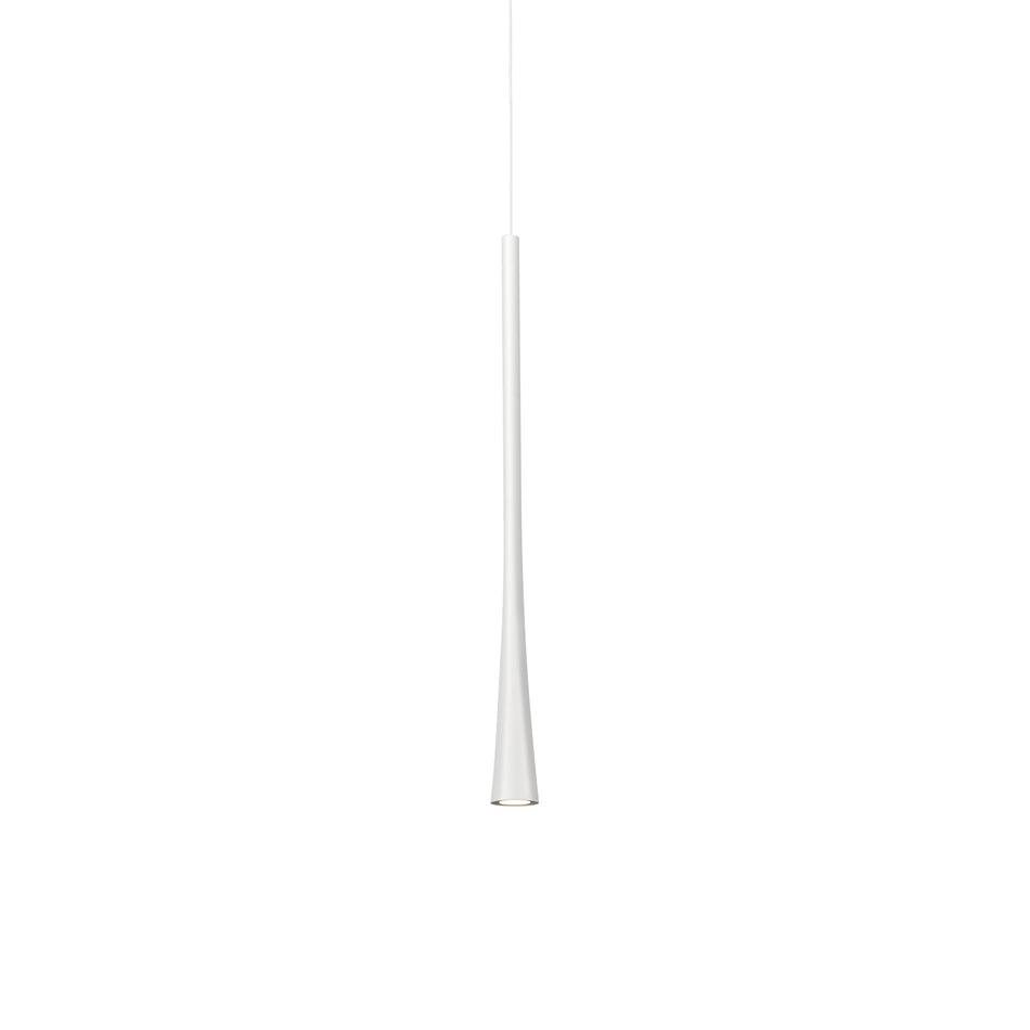 Taper 16-in White LED Pendant by KUZCO
