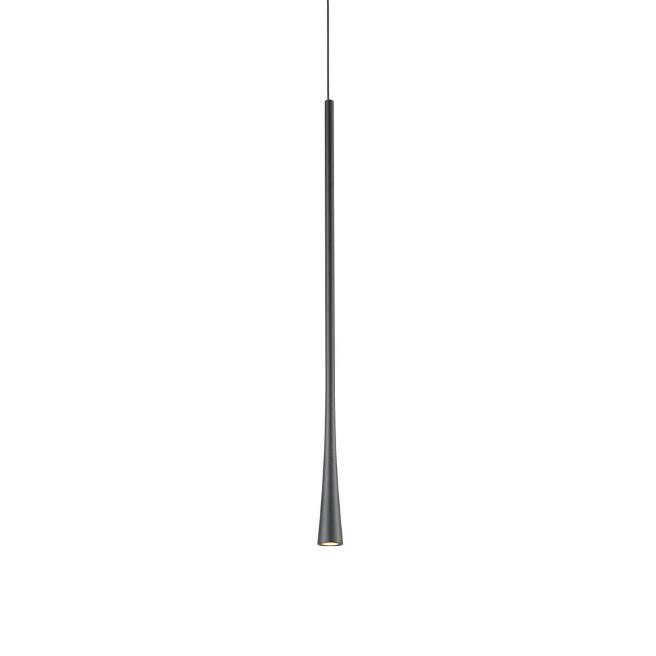 Taper 24-in Black LED Pendant by KUZCO