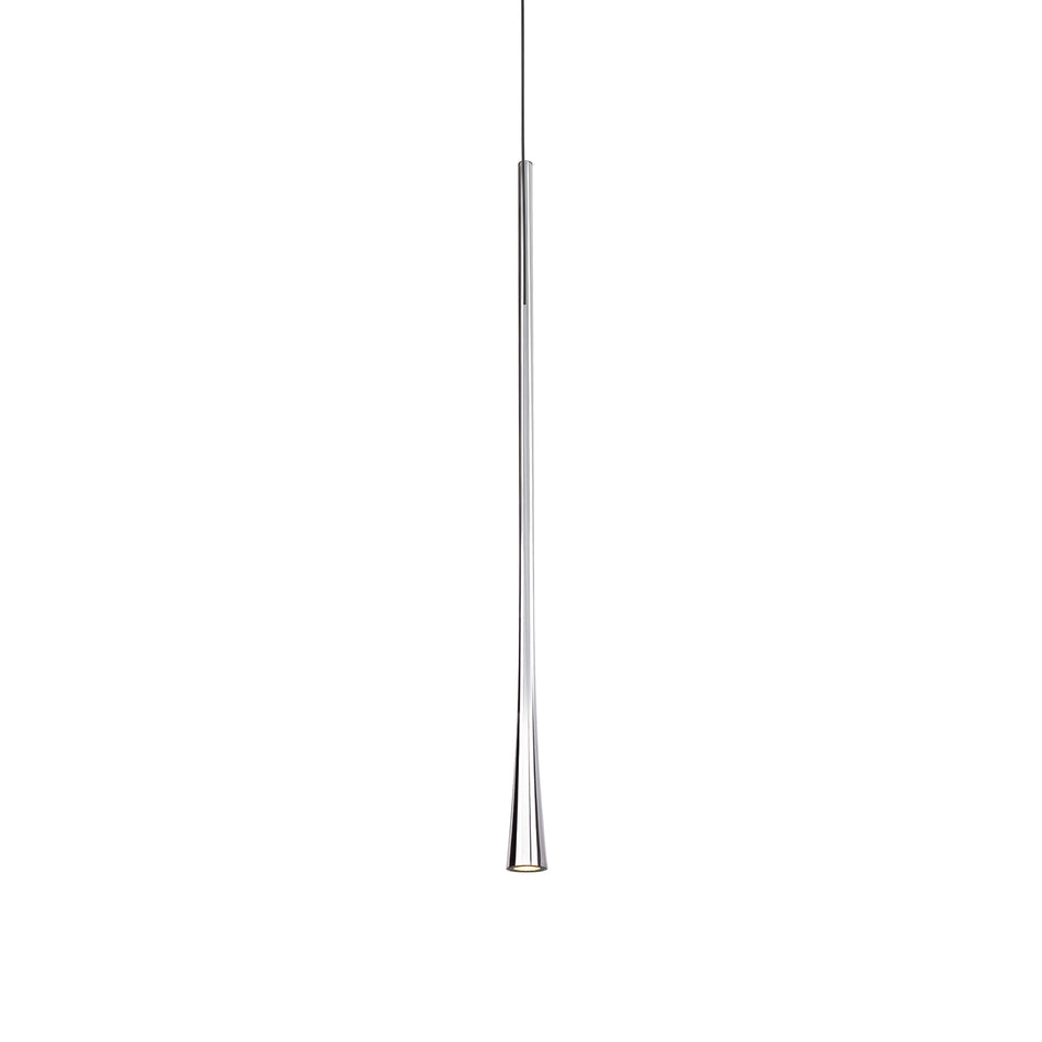 Taper 24-in Chrome LED Pendant by KUZCO
