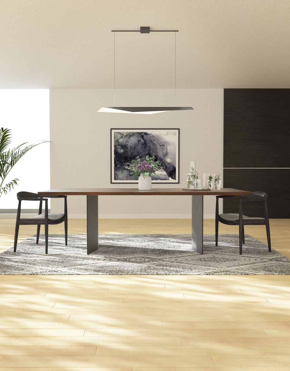 Taro 48-in Black/White LED Linear Pendant by KUZCO