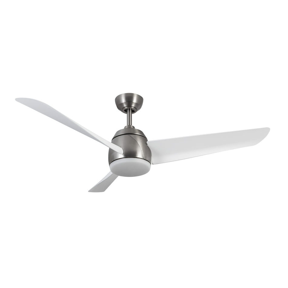 Thalia 54-in Brushed Nickel/Matte White LED Ceiling Fan by KUZCO