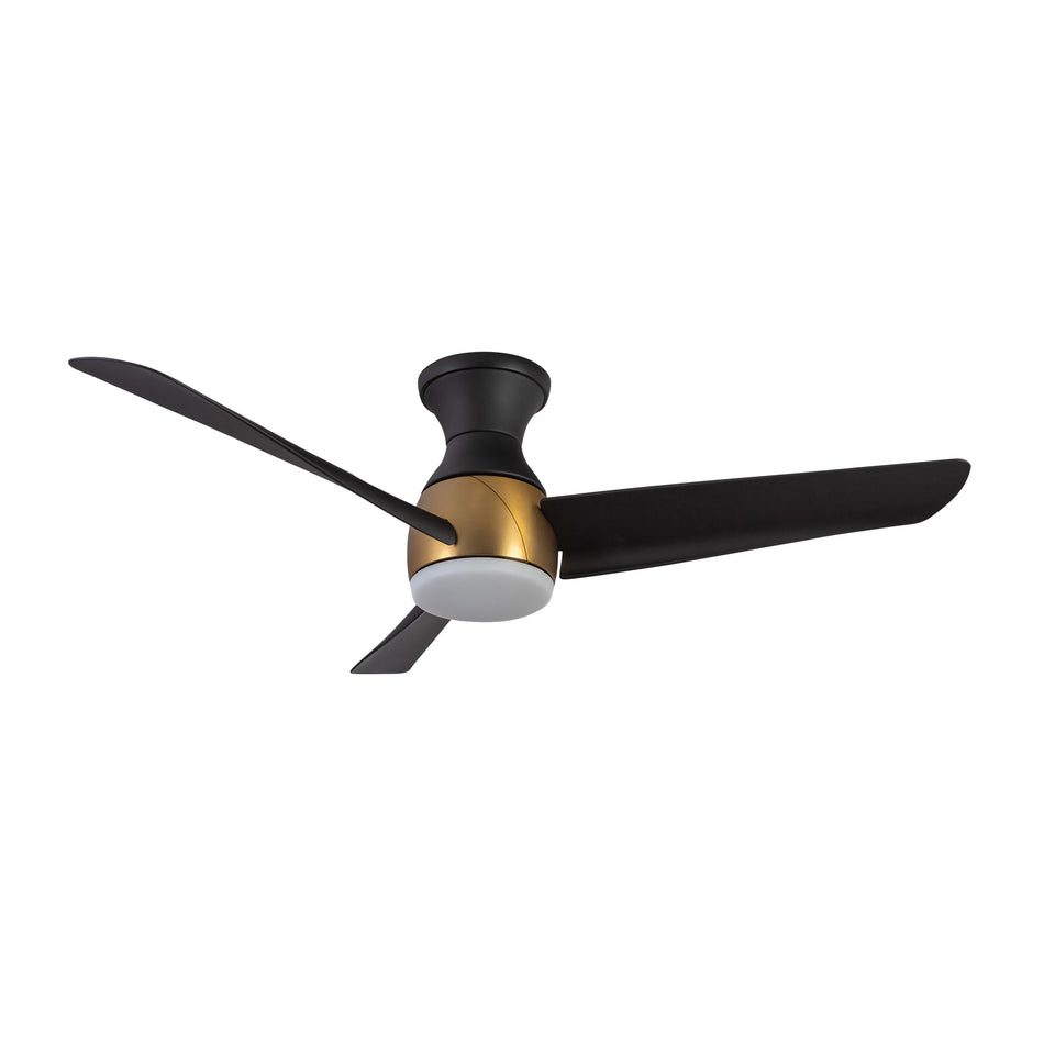 Thalia 54-in Brushed Gold/Matte Black LED Hugger Fan by KUZCO