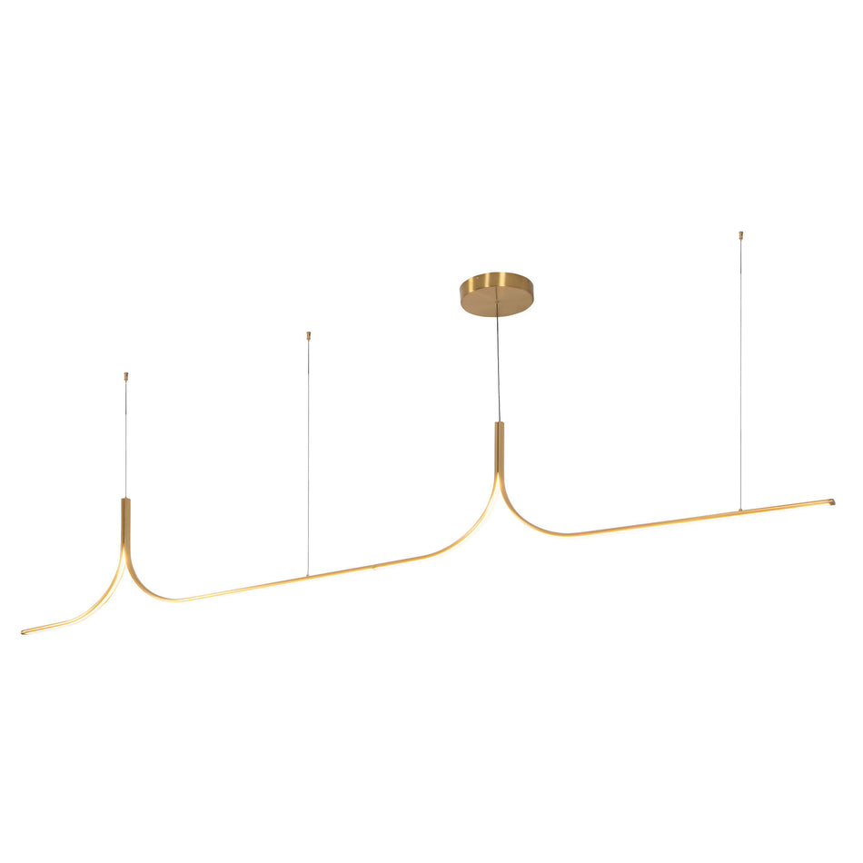 Thread 10-ft Gold dimmable LED Linear Pendant