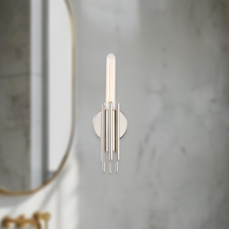 Torres 9-in Polished Nickel 1 Light Wall/Vanity by ALORA