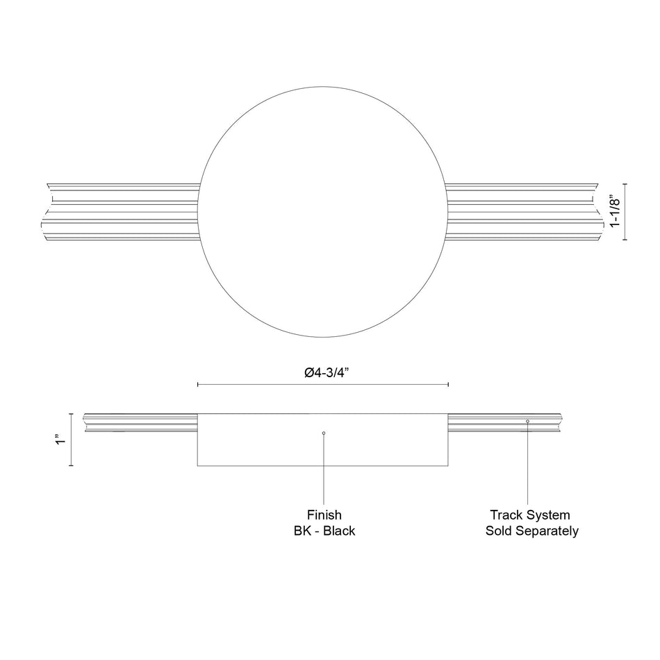 Trilo Track 4-in Black UNV and 0-10 Dimming Trilo Track Canopy and Driver Cover by KUZCO