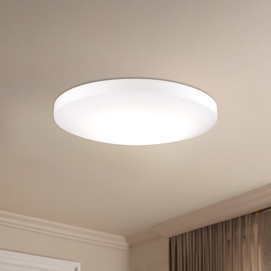 Trafalgar 11-in White LED Flush Mount by KUZCO