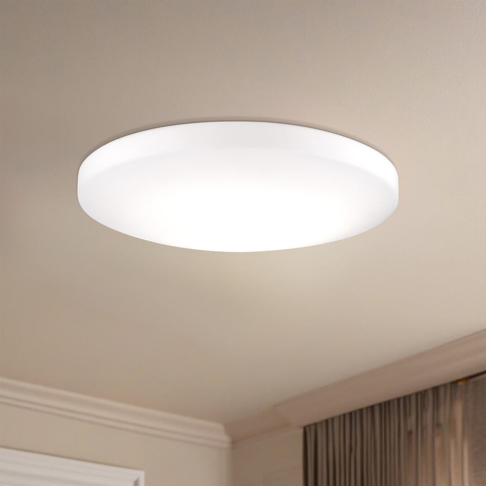 Trafalgar 15-in White LED Flush Mount by KUZCO