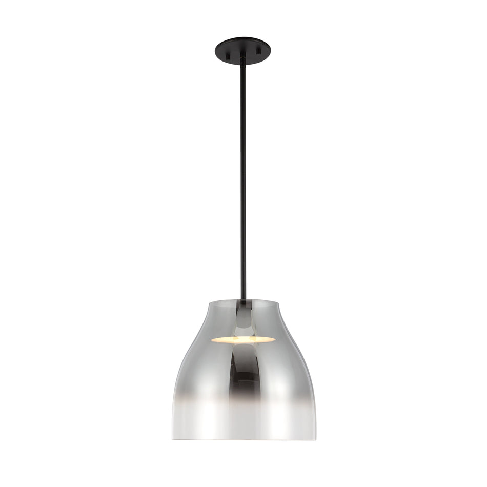 Trinity 12-in Black/Smoked LED Pendant by KUZCO