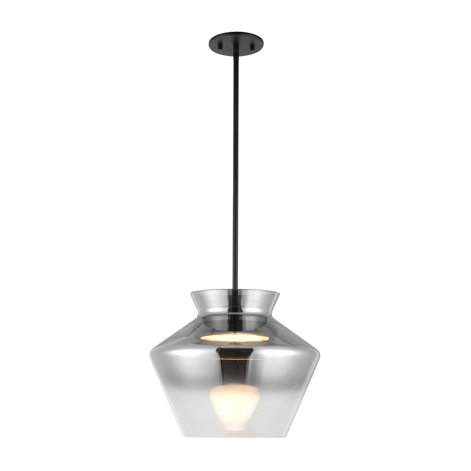 Trinity 13-in Black/Smoked LED Pendant by KUZCO