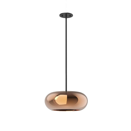 Trinity 14-in Black/Copper LED Pendant by KUZCO