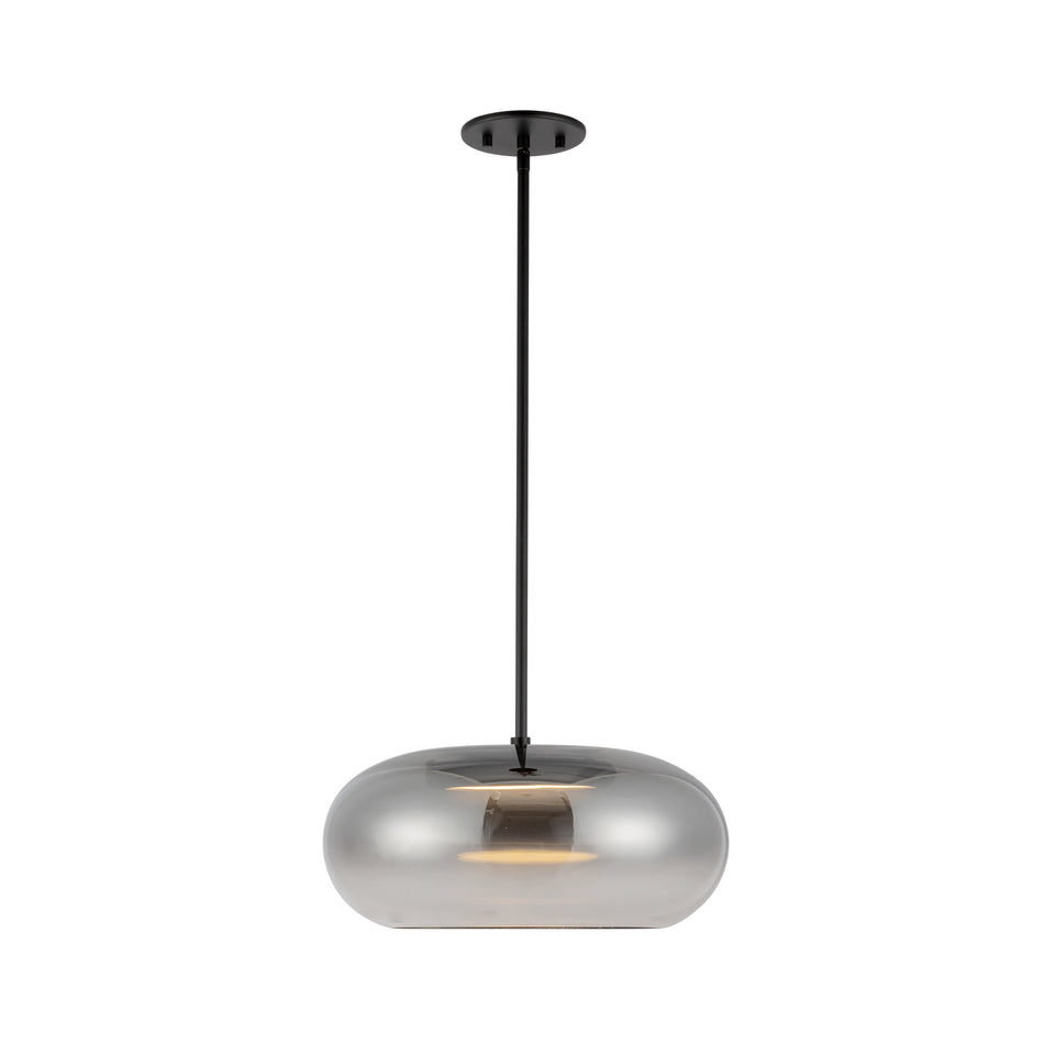 Trinity 14-in Black/Smoked LED Pendant by KUZCO