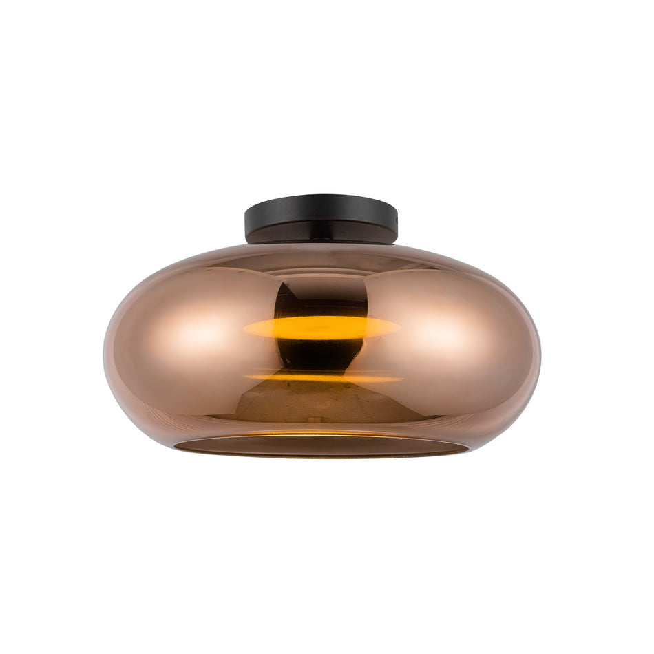 Trinity 14-in Black/Copper LED Semi Flush Mount
