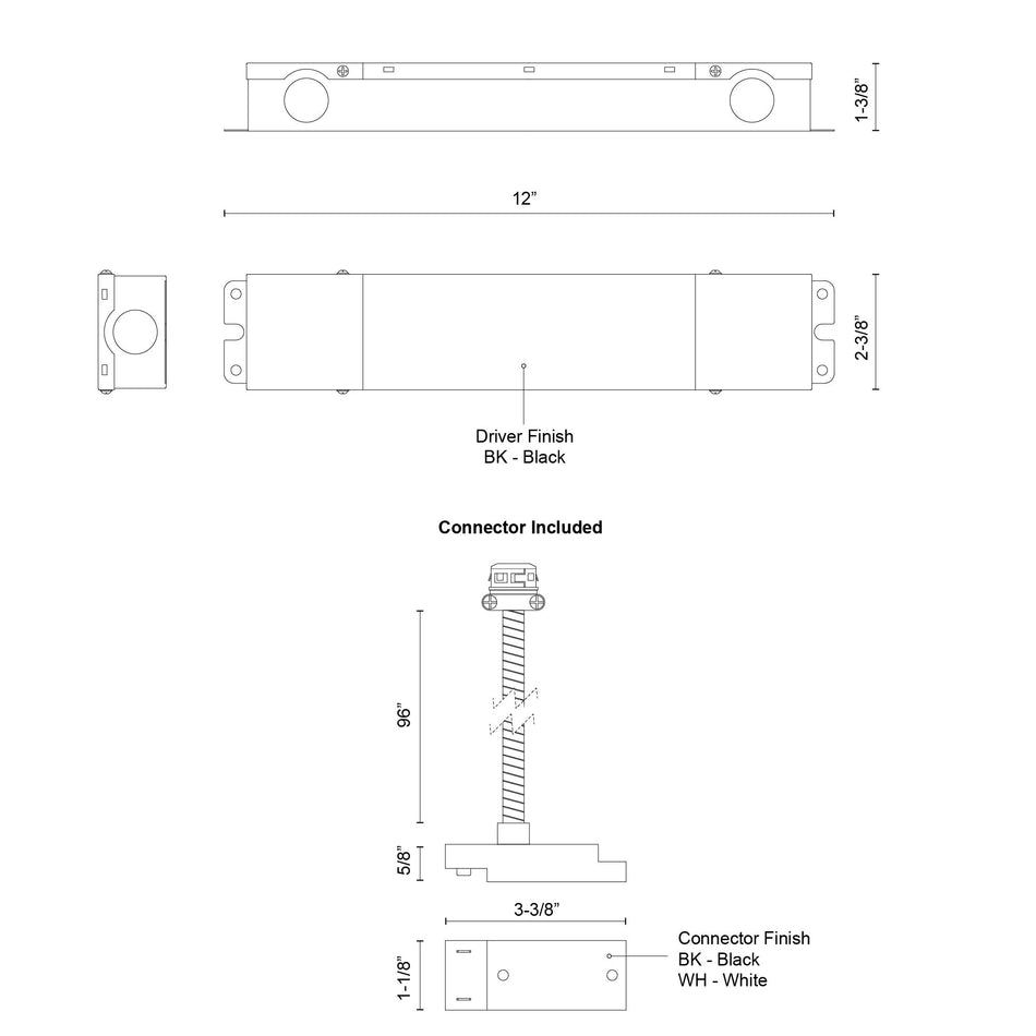 Trilo Track 12-in Black UNV and 0-10 Dimming Trilo Track Remote Driver by KUZCO