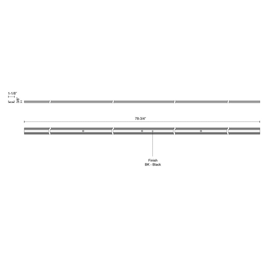 Trilo Track 78-in Black Trilo Track Rail by KUZCO