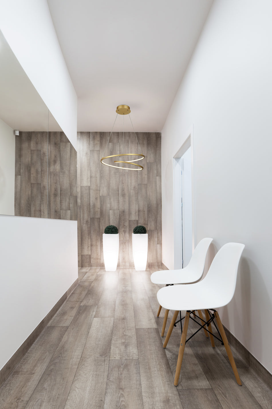 Twist 19-in Antique Brass LED Pendant by KUZCO