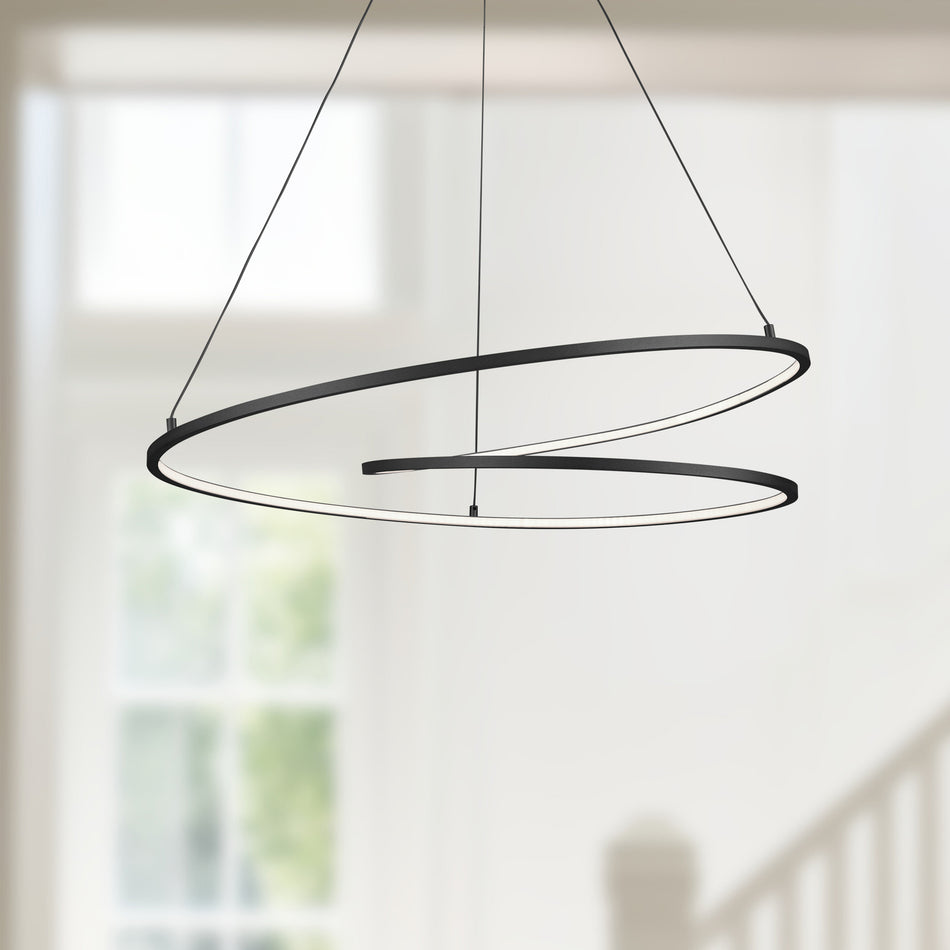 Twist 32-in Black LED Pendant by KUZCO