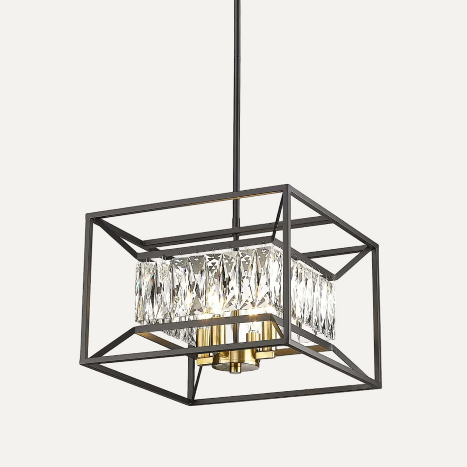 Crystal Black x Gold Chandelier By Kandil