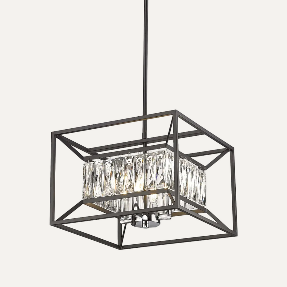 Crystal Black x Chrome Chandelier By Kandil