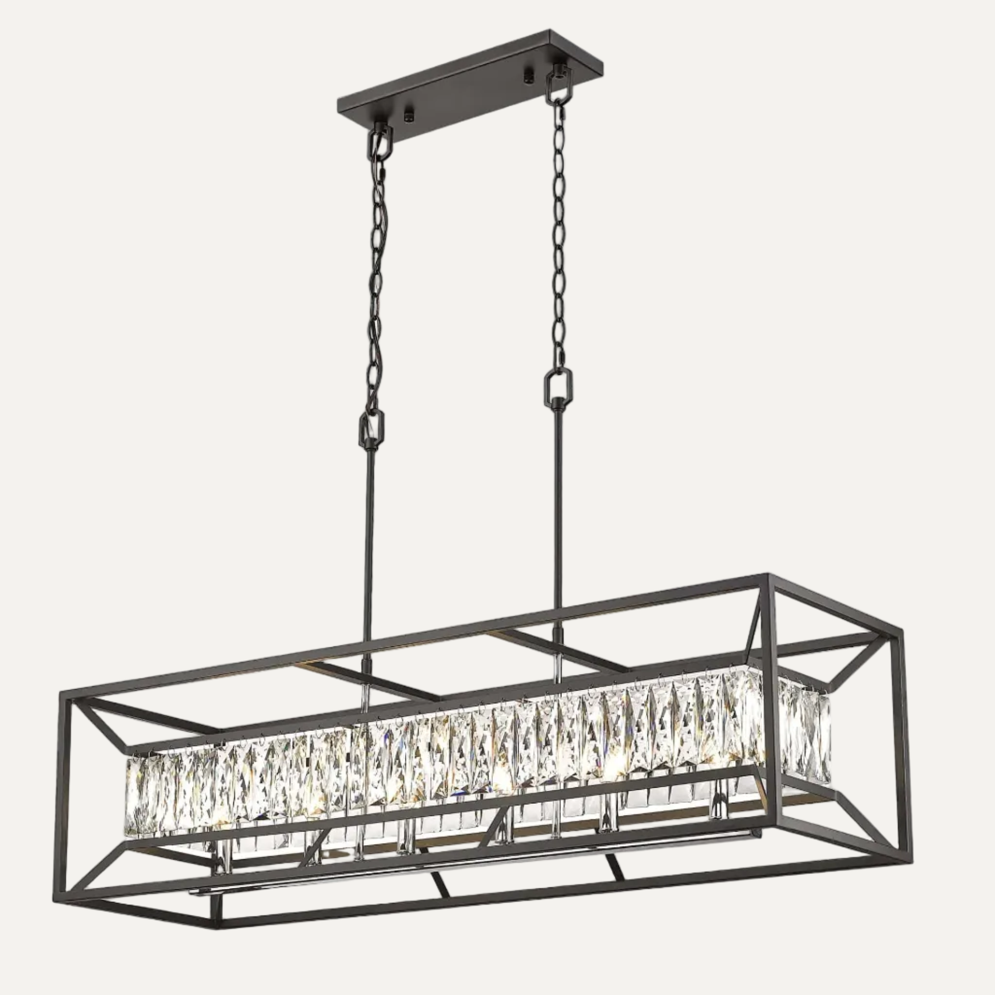 Crystal Black x Chrome Chandelier By Kandil