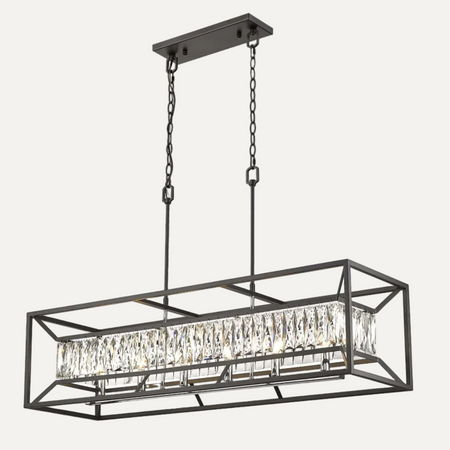 Crystal Black x Chrome Chandelier By Kandil