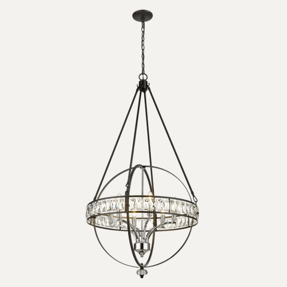 U101-6P-C-Crystal 6 Lights Chandelier by Kandil