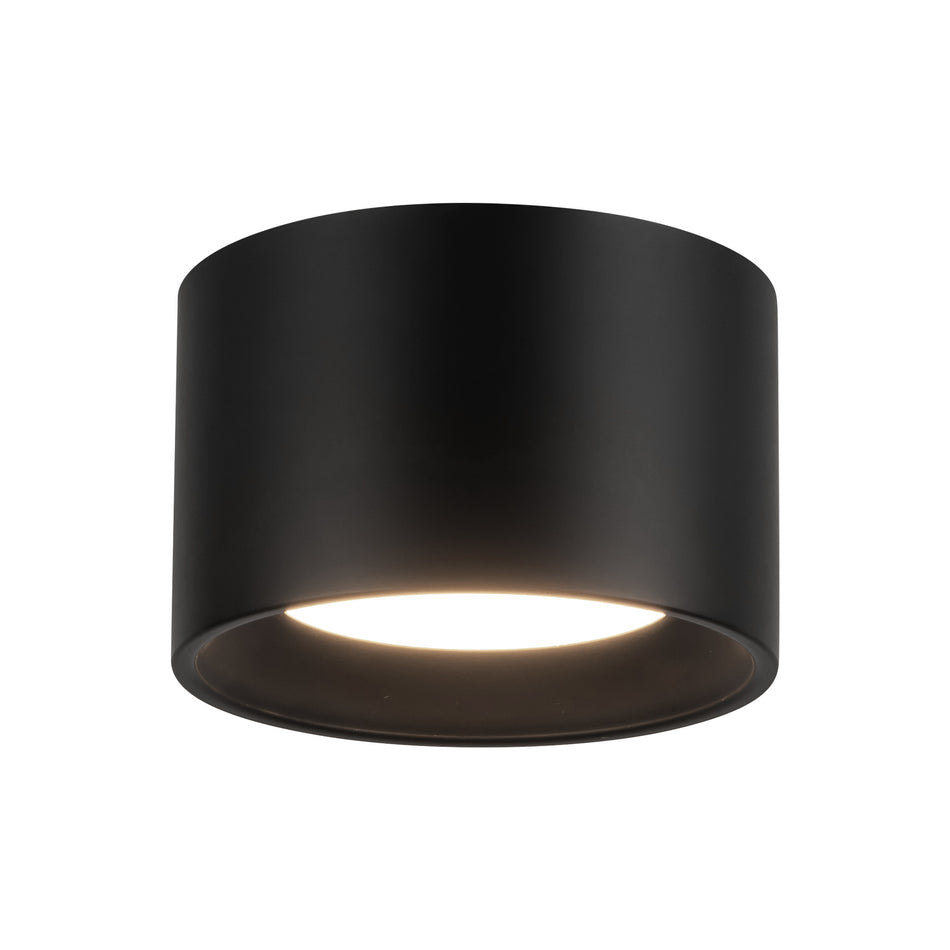 Uma 6-in Black dimmable LED Semi-Flush Mount