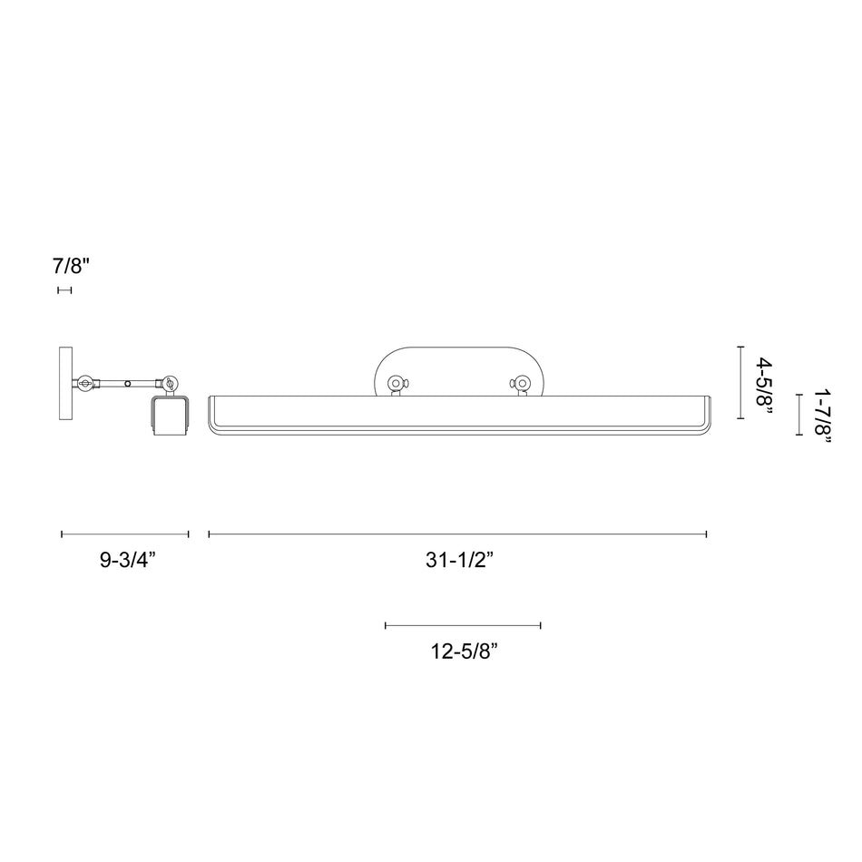 Valise Picture 32-in Vintage Brass/Tuxedo Leather LED Wall/Picture Light by ALORA