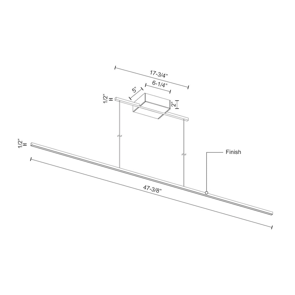 Vega Minor 48-in Brushed Nickel LED Linear Pendant by KUZCO