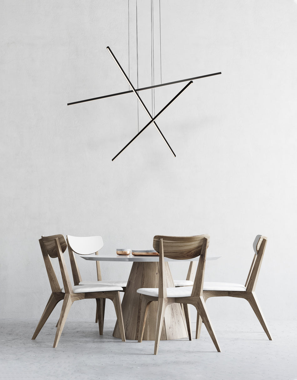 Vega Minor 3 Head Black LED Multi Pendant by KUZCO