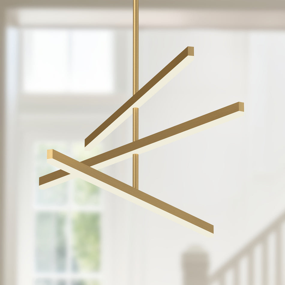 Vega 45-in Brushed Gold LED Chandeliers by KUZCO