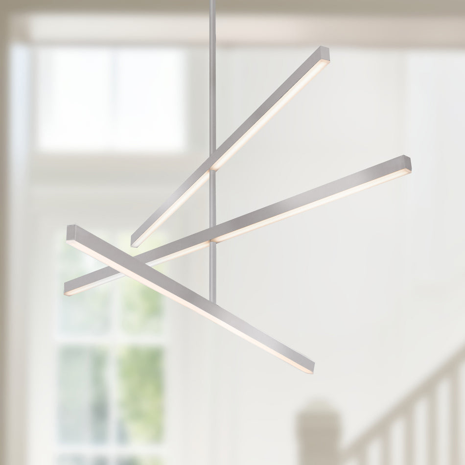 Vega 45-in Brushed Nickel LED Chandeliers