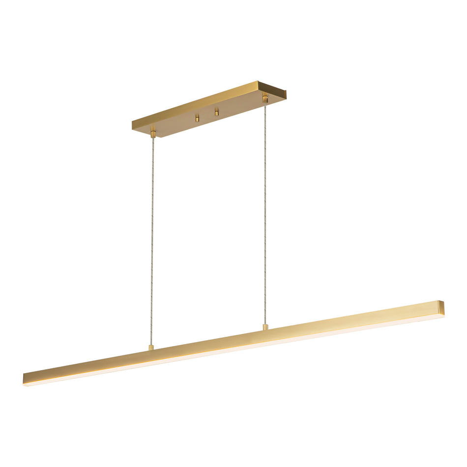 Vega 56-in Brushed Gold LED Linear Pendant