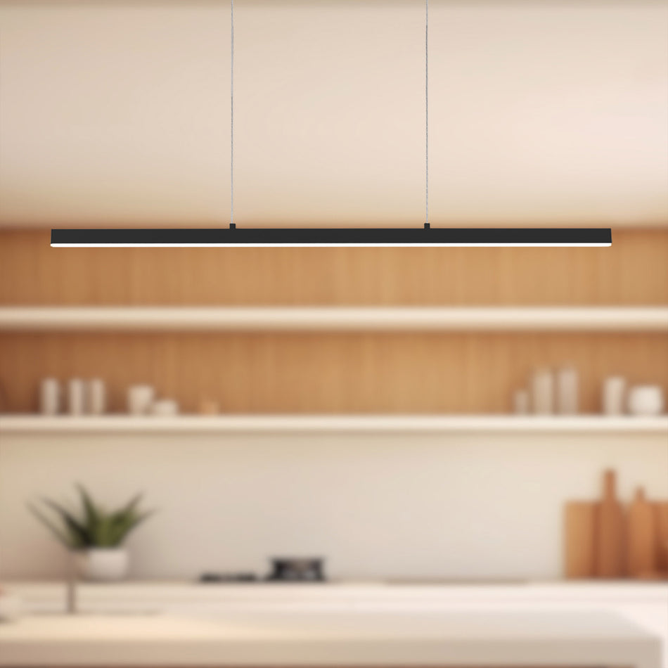 Vega 56-in Black LED Linear Pendant by KUZCO