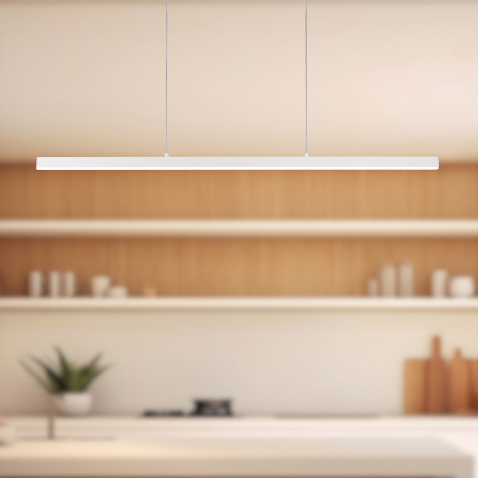 Vega 56-in White LED Linear Pendant by KUZCO