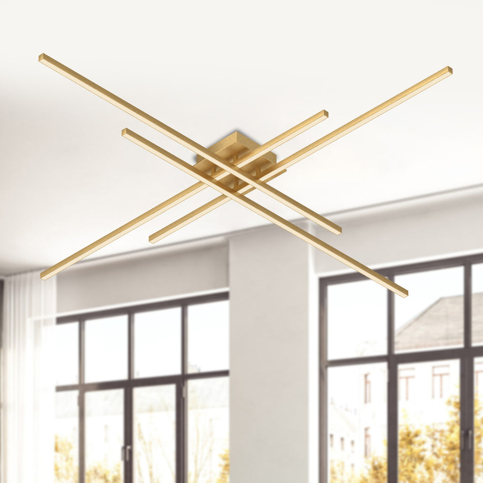 Vega Minor 47-in Brushed Gold LED Flush Mount by KUZCO