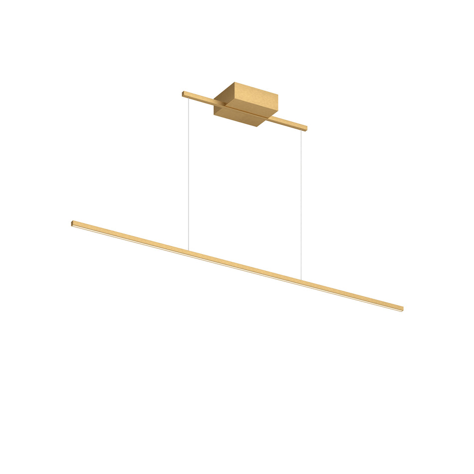 Vega Minor 48-in Brushed Gold LED Linear Pendant by KUZCO