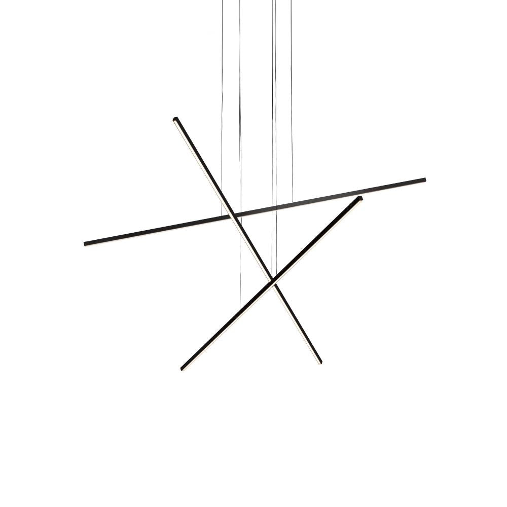 Vega Minor 3 Head Black LED Multi Pendant by KUZCO
