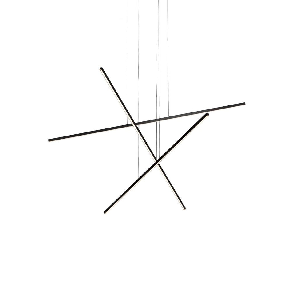 Vega Minor 3 Head Black LED Multi Pendant by KUZCO