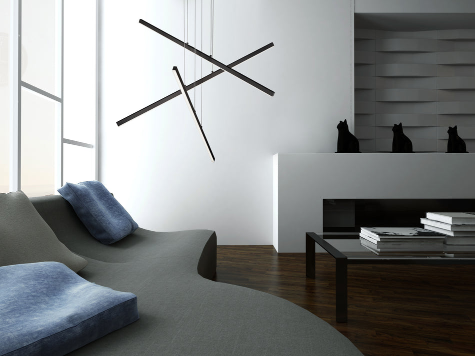 Vega 3 Head Black LED Multi Pendant by KUZCO