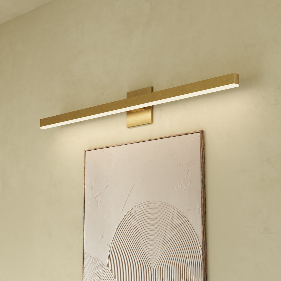 Vega 37-in Brushed Gold LED Vanity (2700K) by KUZCO