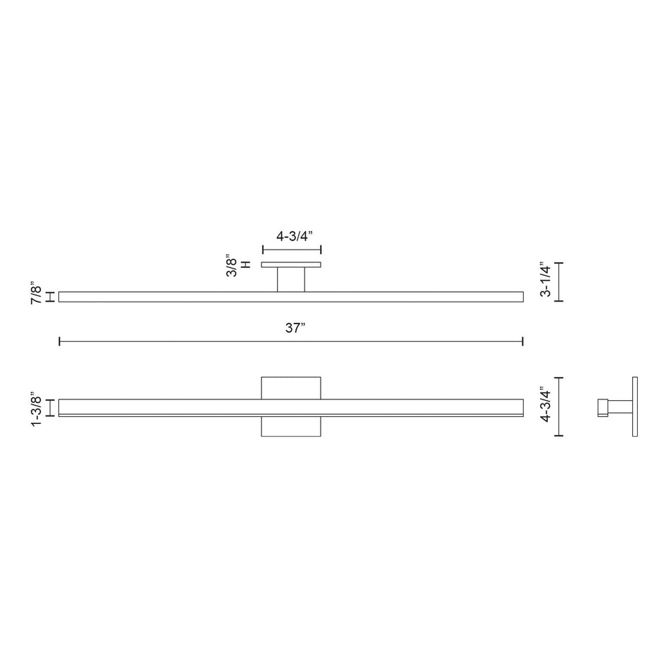 Vega 37-in White LED Vanity (2700K) by KUZCO