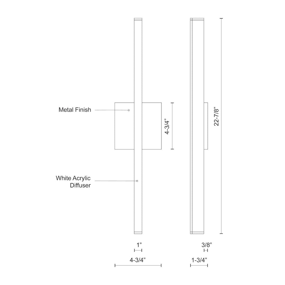 Vega 24-in Brushed Gold LED Wall Sconce by KUZCO